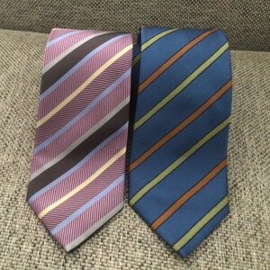 2 CRAVATTIFICO Di Siena Silk TIes made in ITALY Blue MAUVE
